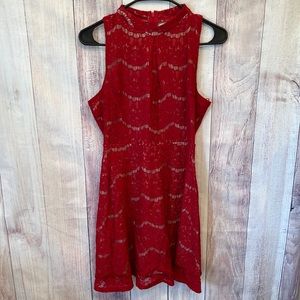 Sexy fun red lace party dress